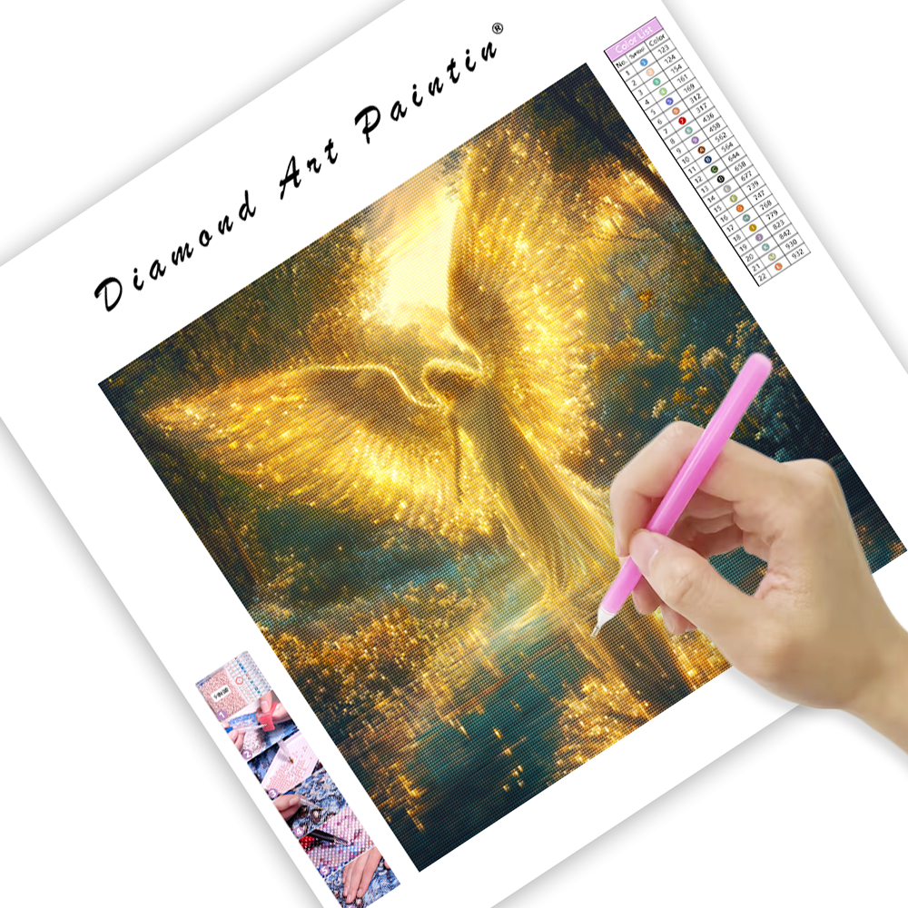 Angel by Sparkling River - Diamond Painting