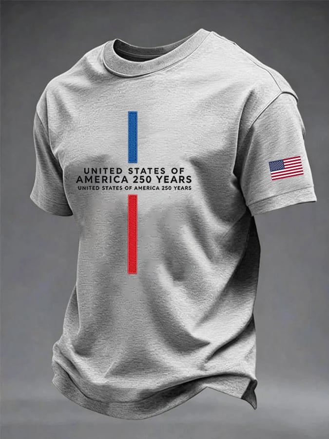 Men's Vintage Independence Day Eagle Flag Print Art T-shirt