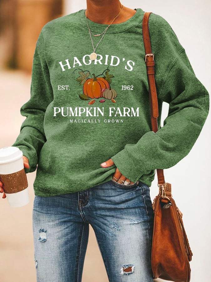 Women's  Hagrid’s Pumpkin Patch Print Sweatshirt
