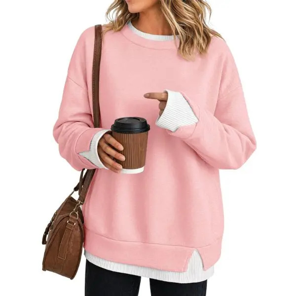 Women's faux-layered style sweatshirt