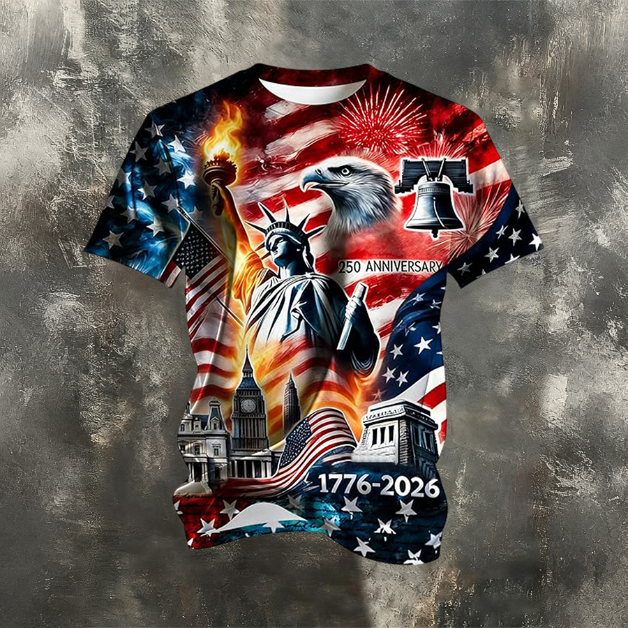Men's Vintage American 250th Anniversary Short-Sleeve T-Shirt