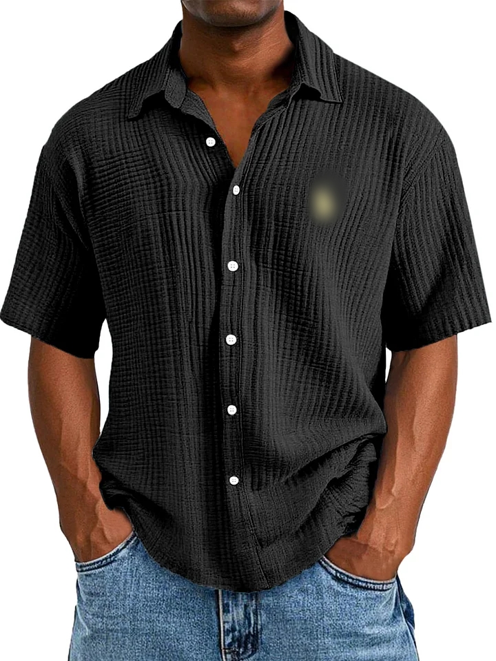 🔥🔥 Men's Loose Fit ✨ Textured Short-Sleeve 🌿 😎