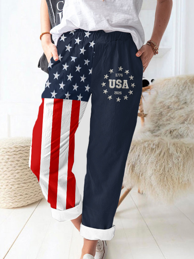 Women'S Independence Day Printed Casual Pants