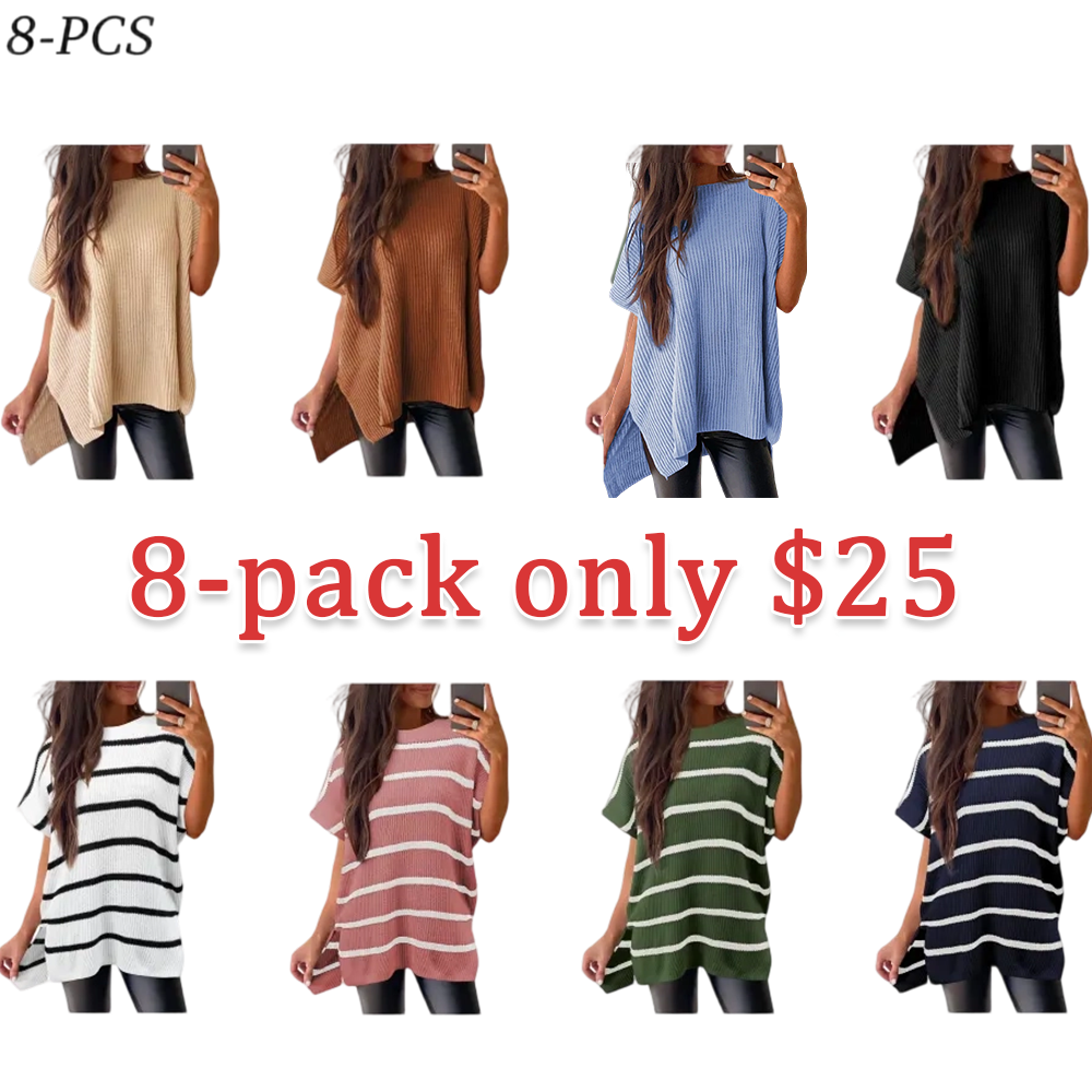 Spring/Summer Oversized Cozy Ribbed Knit Top