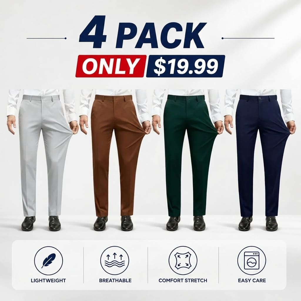 Men's Stretch Dress Pants No Iron Golf Pants