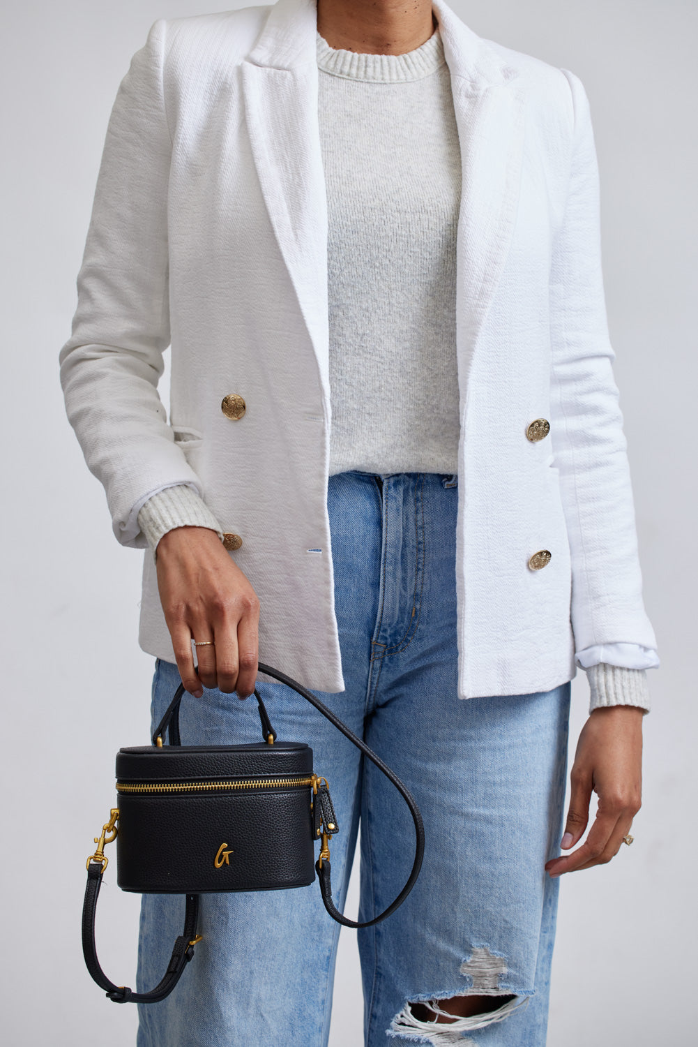 MINI PEBBLE VANITY BAG - BLACK