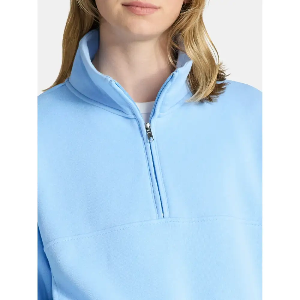 Women’s 2-Piece Set – Half Zip Sweatshirt & Wide Leg Pants