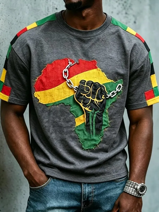 Men's Black Juneteenth Short-Sleeve T-Shirt