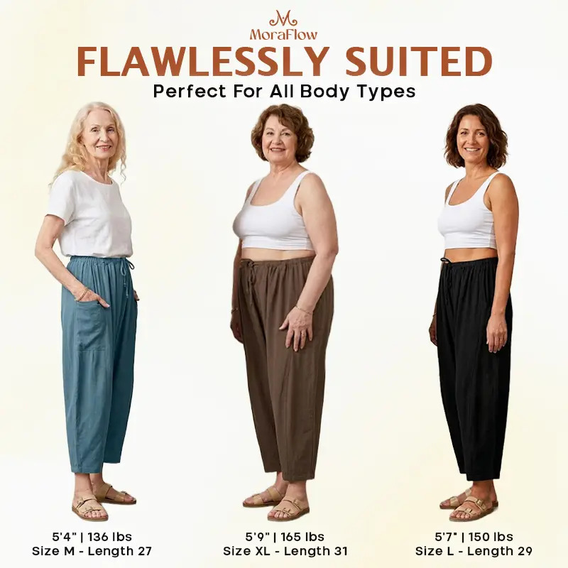 Women Comfort Lightweight Linen Wide Leg Cargo Pants