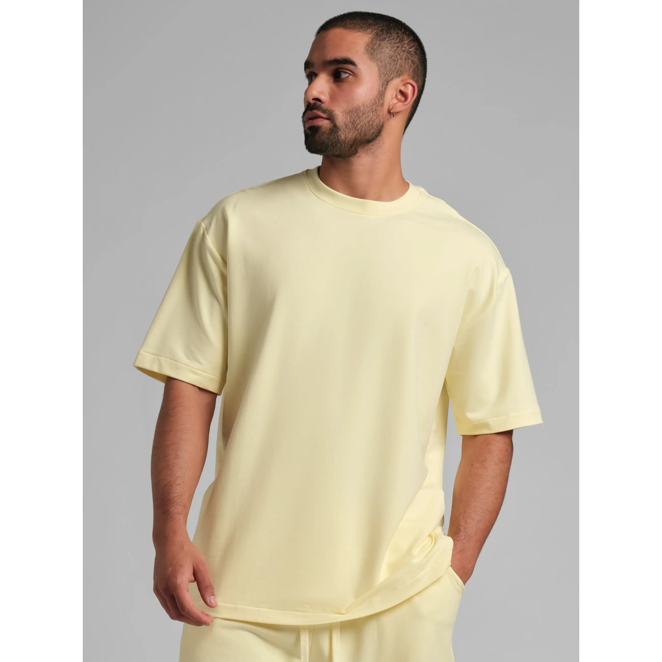 Men's Micro French Terry Oversized T-Shirt Fabric Top