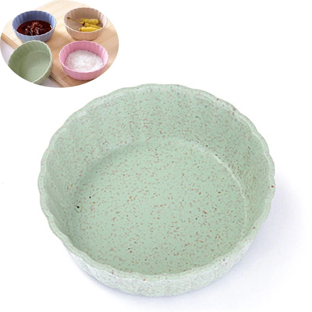 4PC Colorful Fluted Wheat Straw Bowls