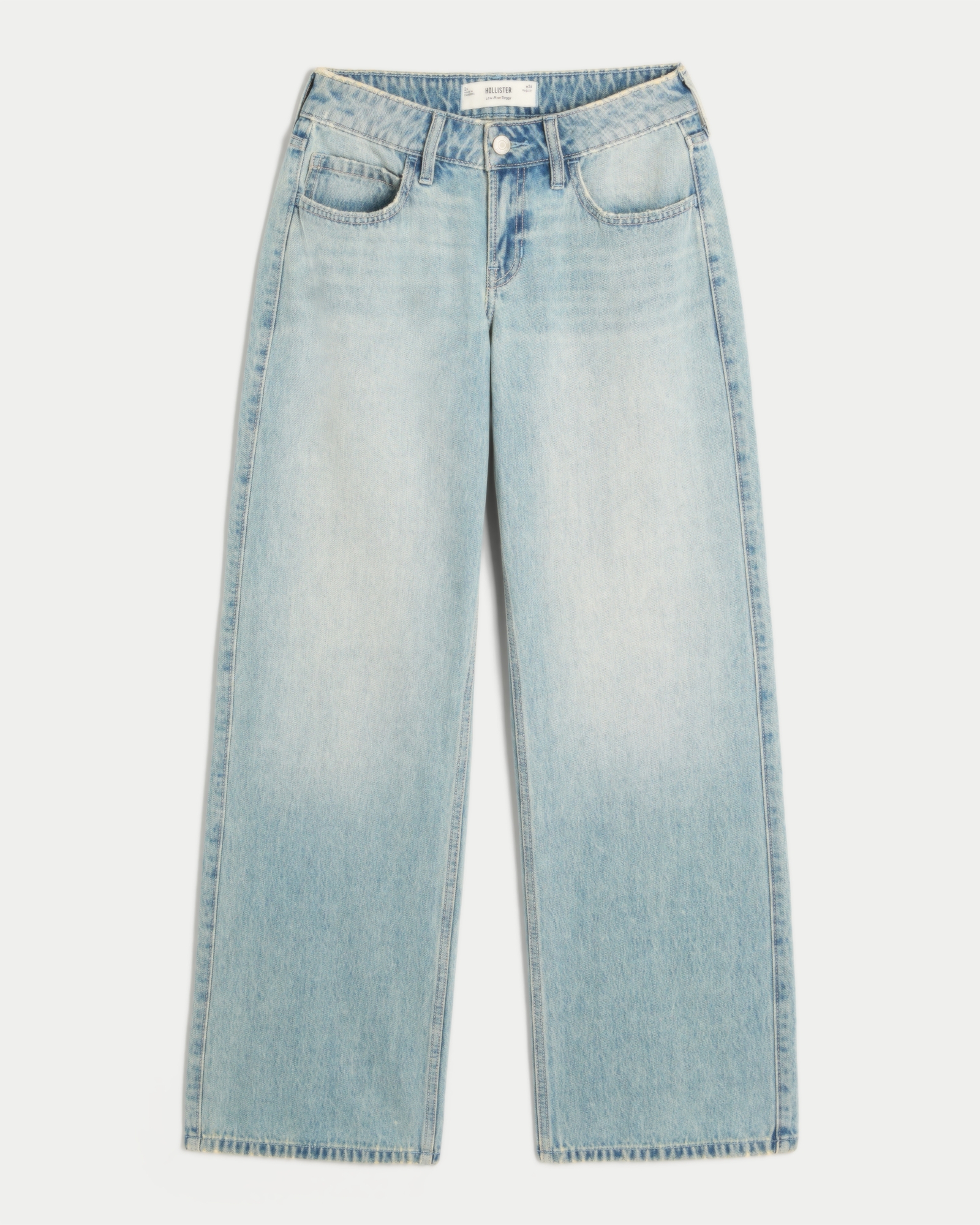 Low-Rise Dark Wash Baggy Jeans