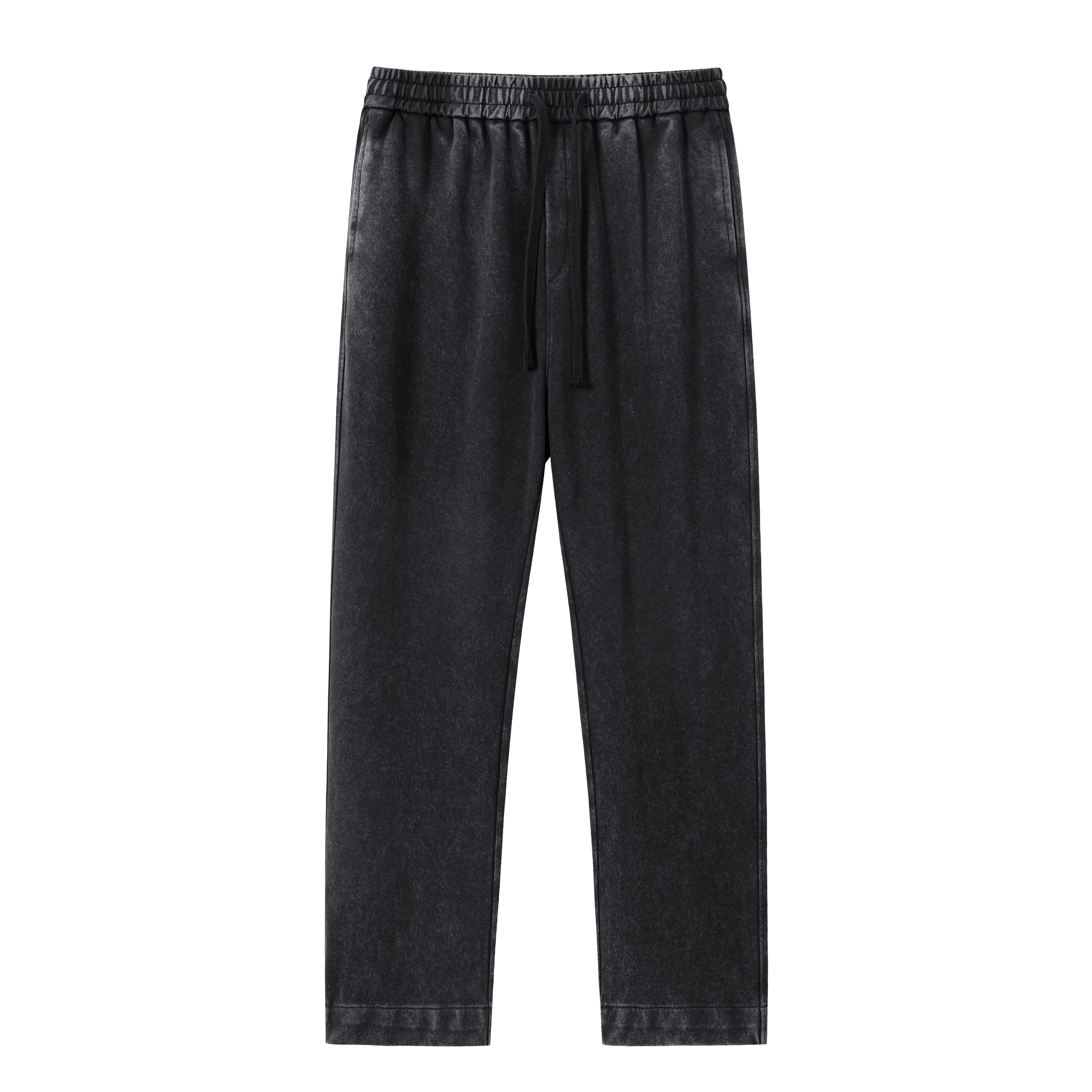 Unisex Washed Pure Cotton Solid-Color Casual Sweatpants