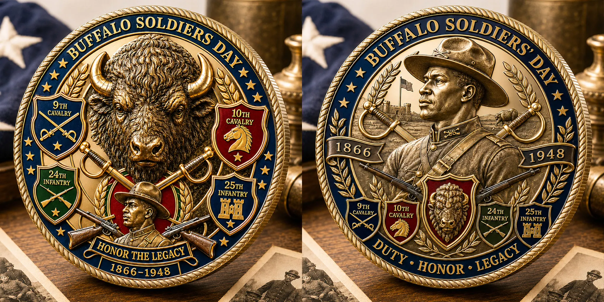 Buffalo Soldiers Day Commemorative Metal Medal