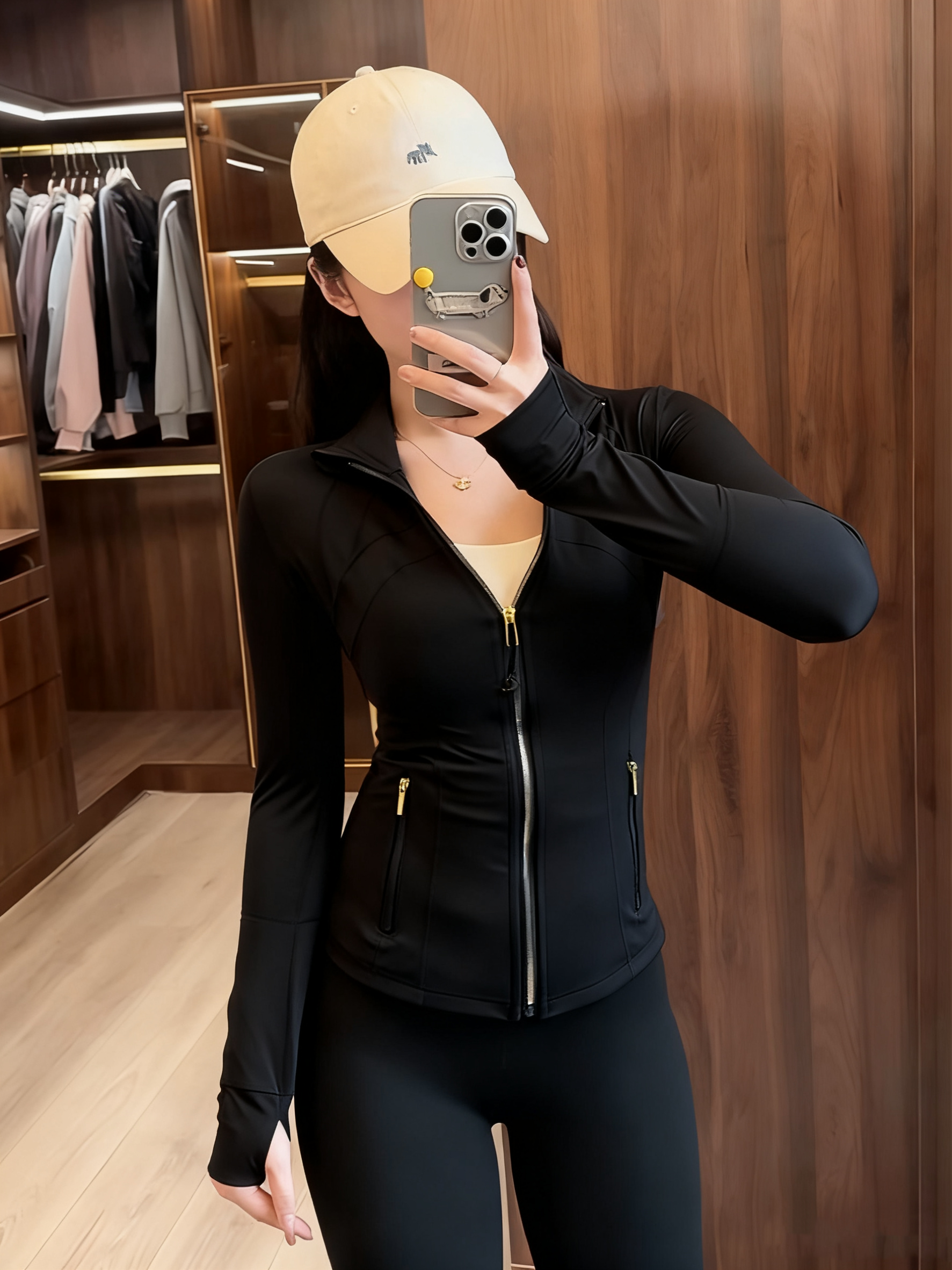 Yoga suit gold zipper version women's yoga jacket