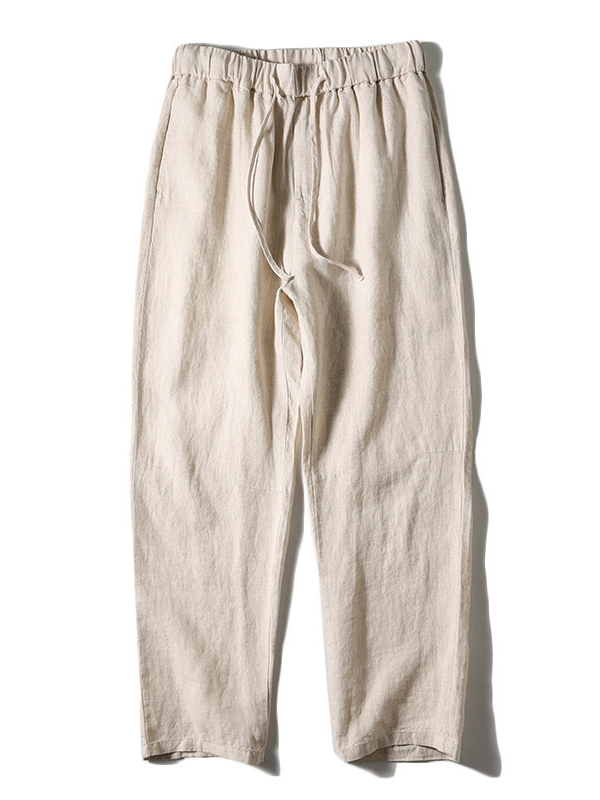 Men's Loose Straight Leg Linen Blend Casual Pants