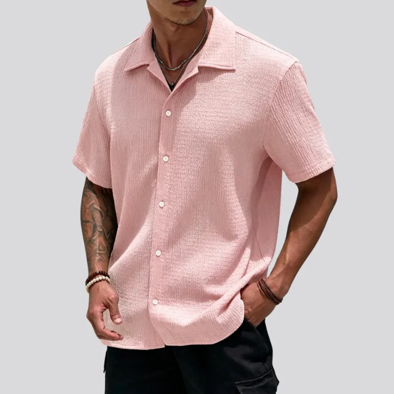 Men's Textured Button Front Shirt