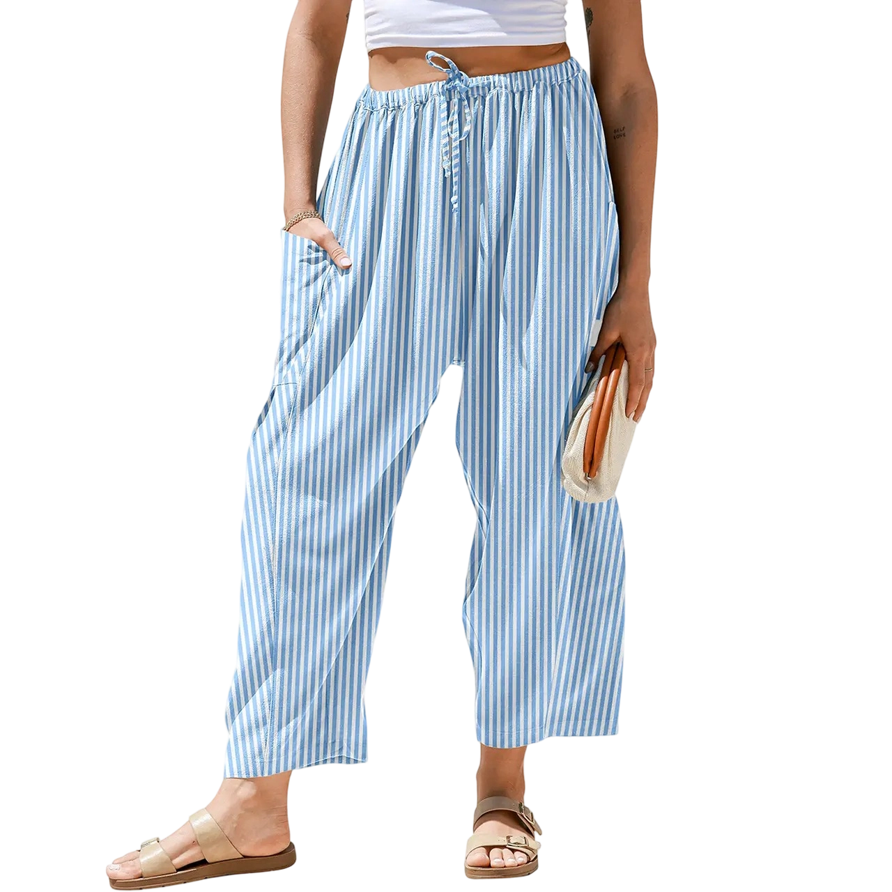 Women's SS26 Wide Leg Gingham Plaid Pants