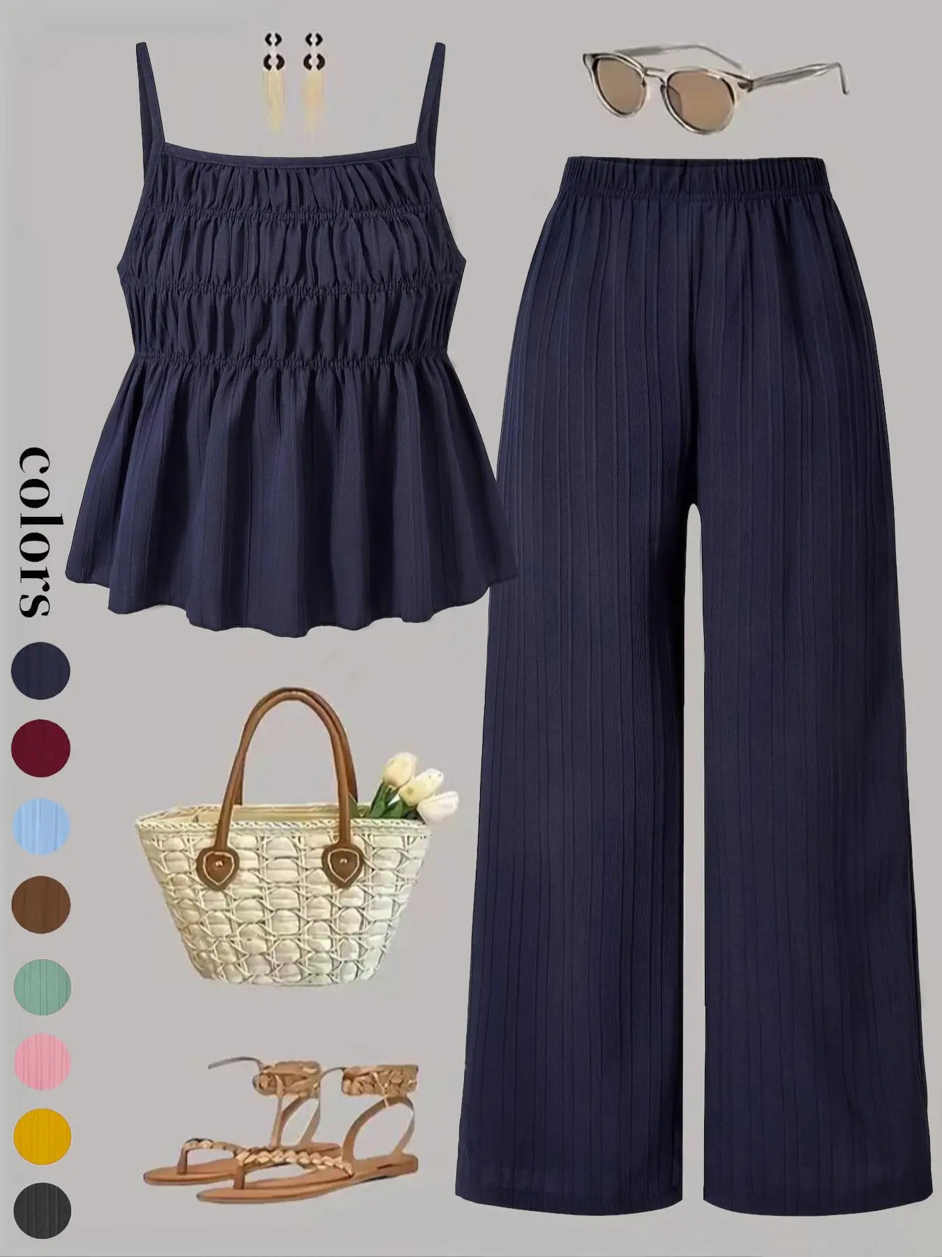 Women's Effortless Cami & Wide Leg Pants Set