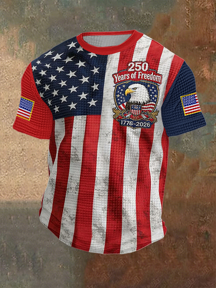 Men'S 250Th Anniversary Celebration Printed T-Shirt For American Independence Day