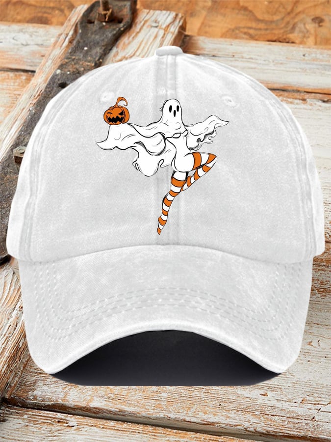 Retro Ghost Print Baseball Cap