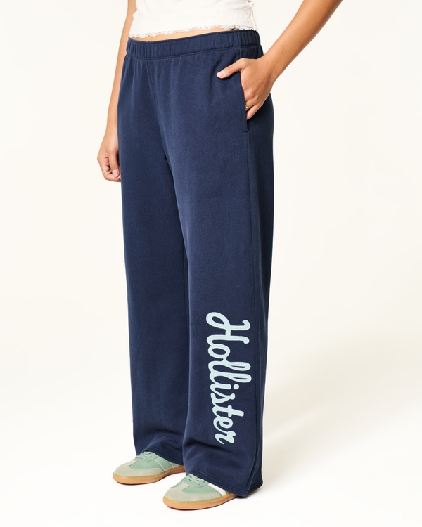 Hollister Feel Good Wide-Leg Logo Graphic Sweatpants