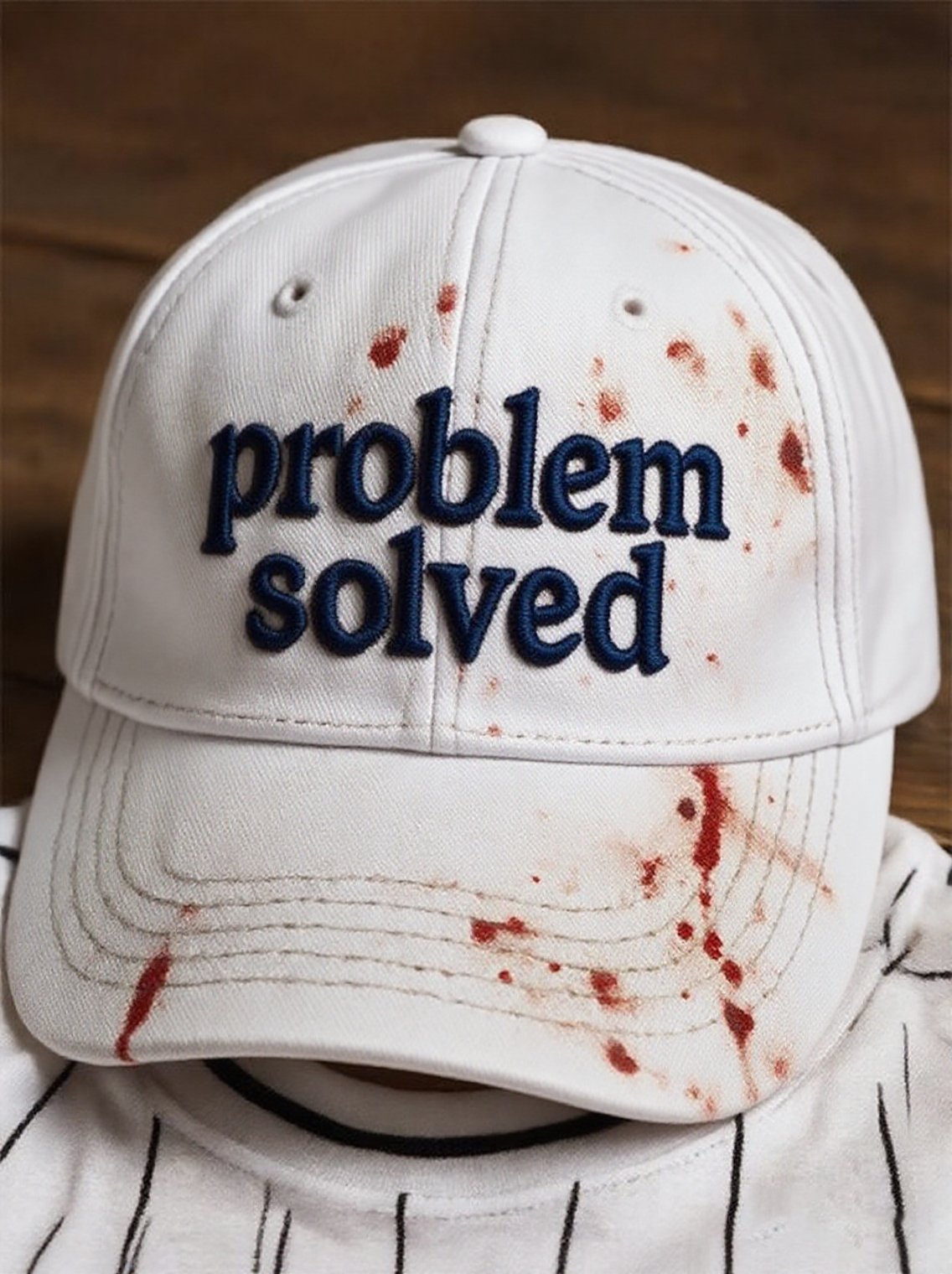 Men's Vintage Halloween Problem Solver Print Washed Baseball Cap