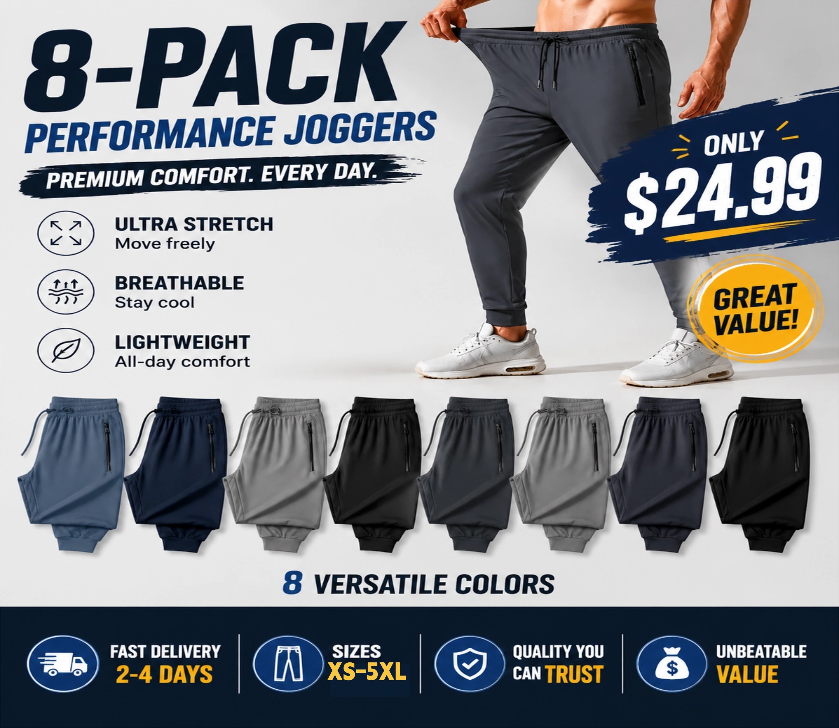 Men's Joggers (4-Pack / 8-Pack)