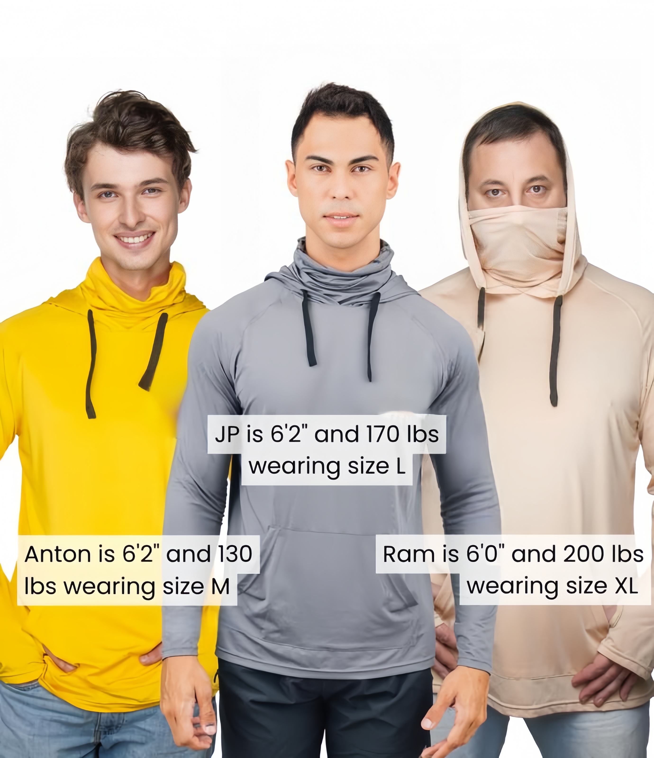 Hooded UPF 50 Long Sleeve with Gaiter - Lightweight, Breathable, Moisture-Wicking