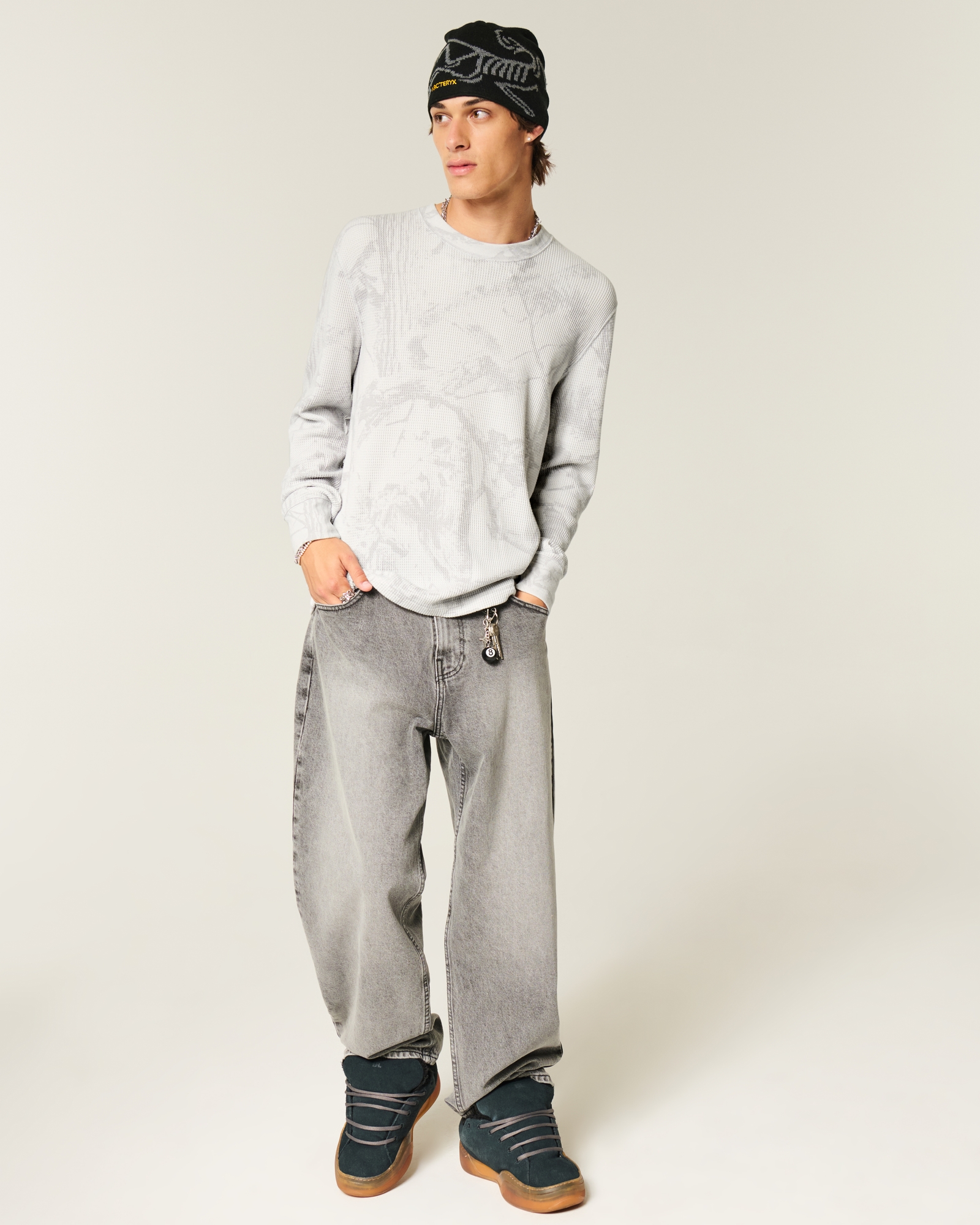 Relaxed Thermal Long-Sleeve Camo Crew Shirt