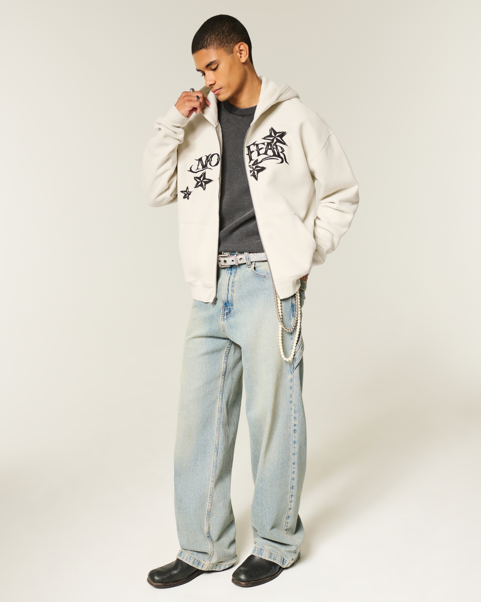 Boxy Zip-Up Hoodie