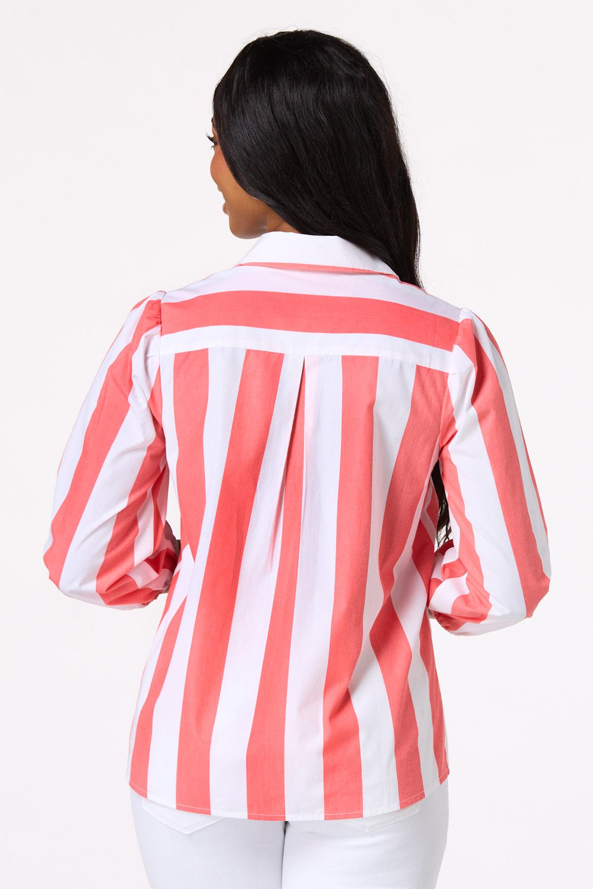 Coral Stripe Shirt