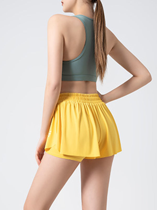 2 In 1 Shorts Yoga Clothes Running Fitness Sports Tennis Skirt Pants Large Size Sports Shorts