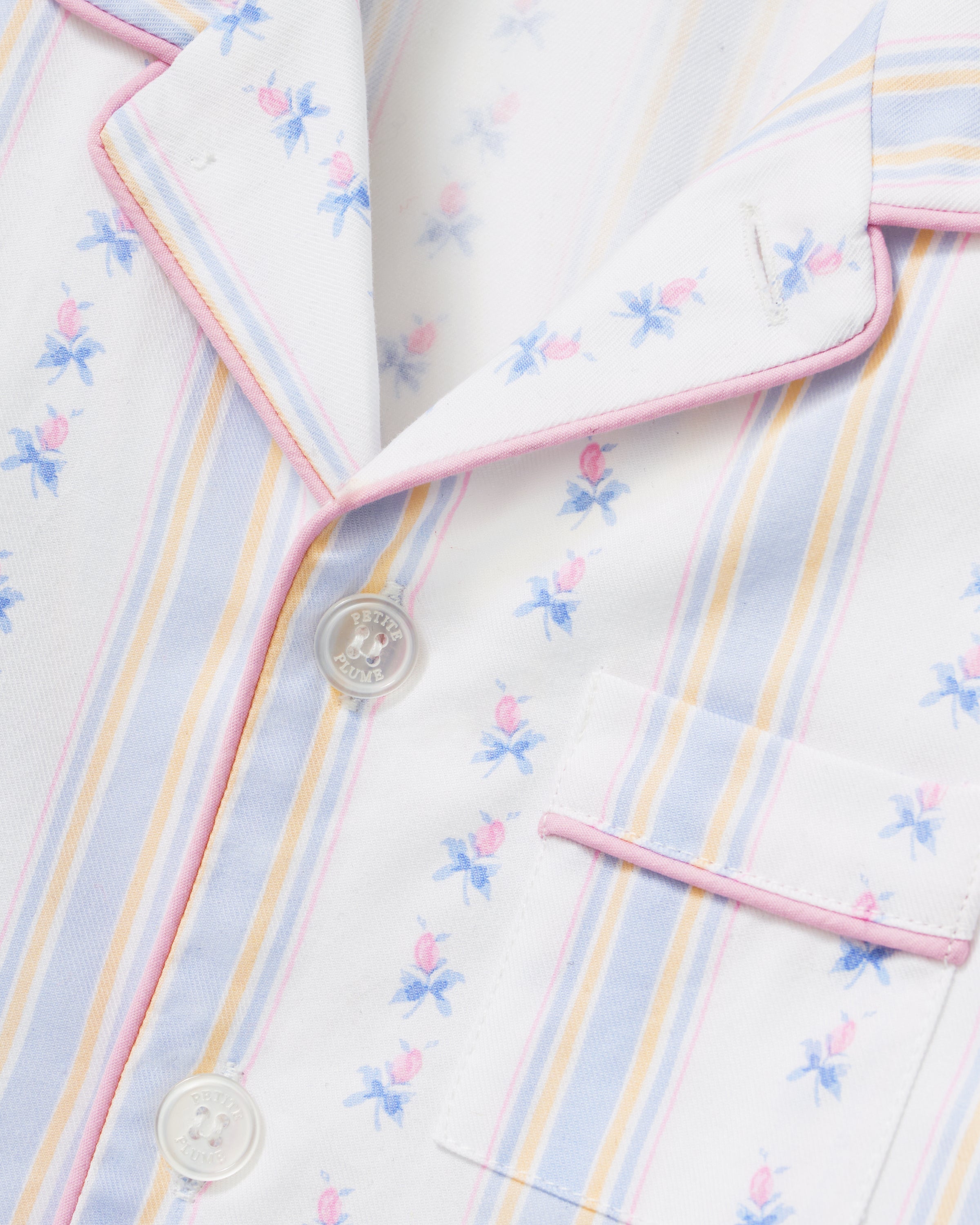 Kid's Twill Pajama Set in Cottage Stripe