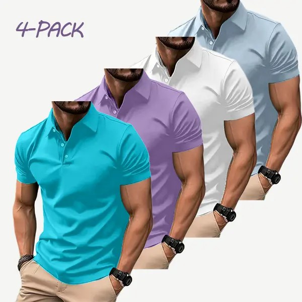 Men's 8-Pack Multicolor Polo Shirts – Slim Fit Short Sleeve Casual Business Wear