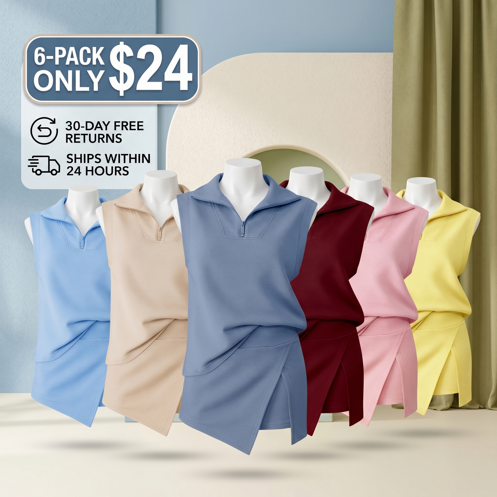 Women's Two-Piece Skirt Set (Tennis Wear / Casual Sportswear)