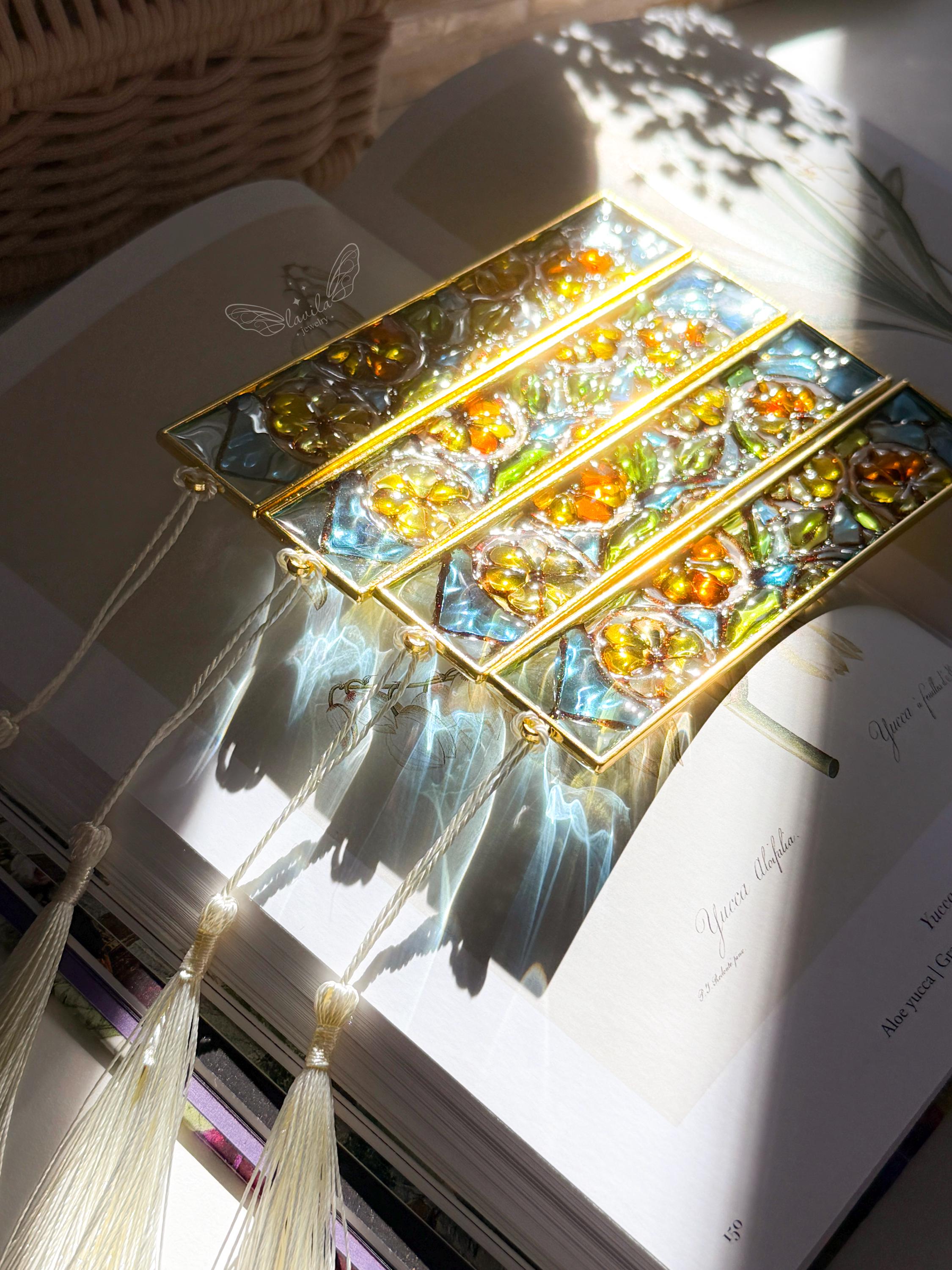 May Promotion-Handmade Stained Glass Lemons&Oranges Bookmark
