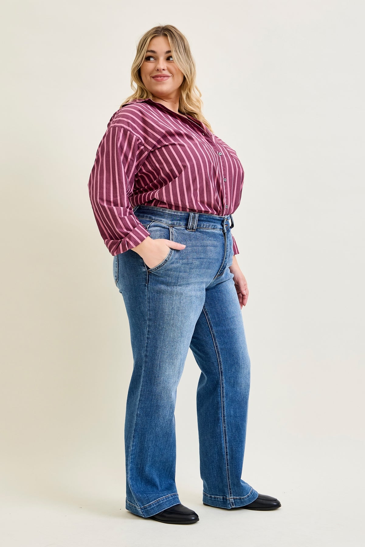 Penny Wide Denim Trouser - PLUS
