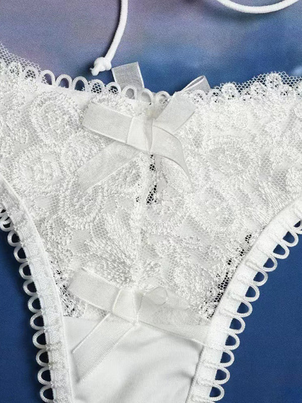 Sling Slim Fit Hollow Lace See-Through Nightclub Uniform Temptation Suit