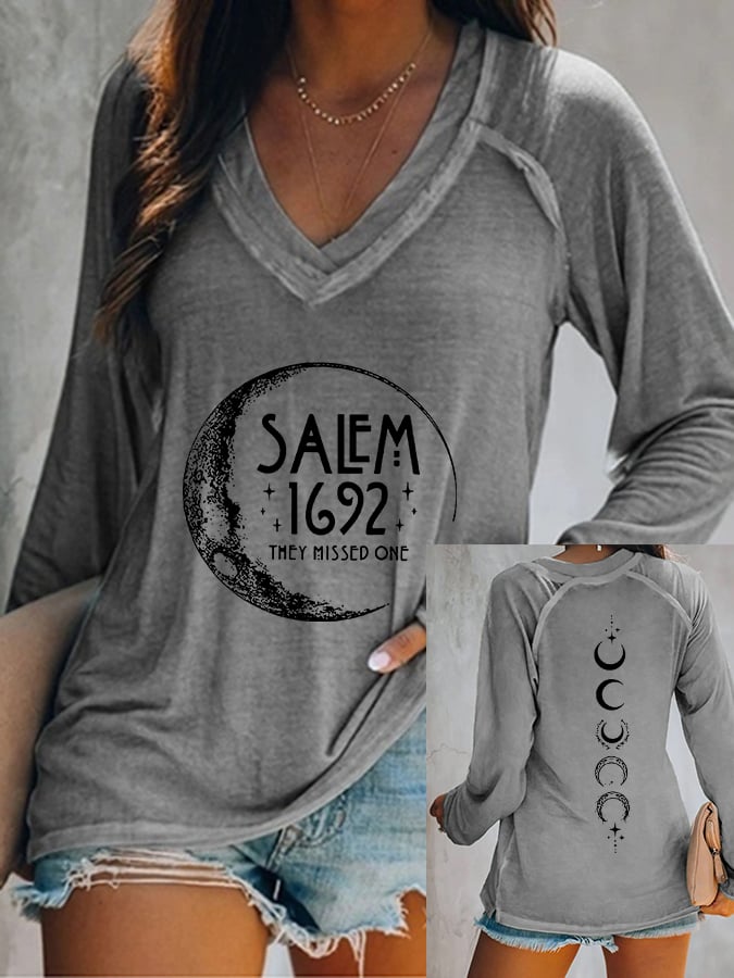 Women's Halloween Salem 1692 They Missed One Print Casual T-Shirt