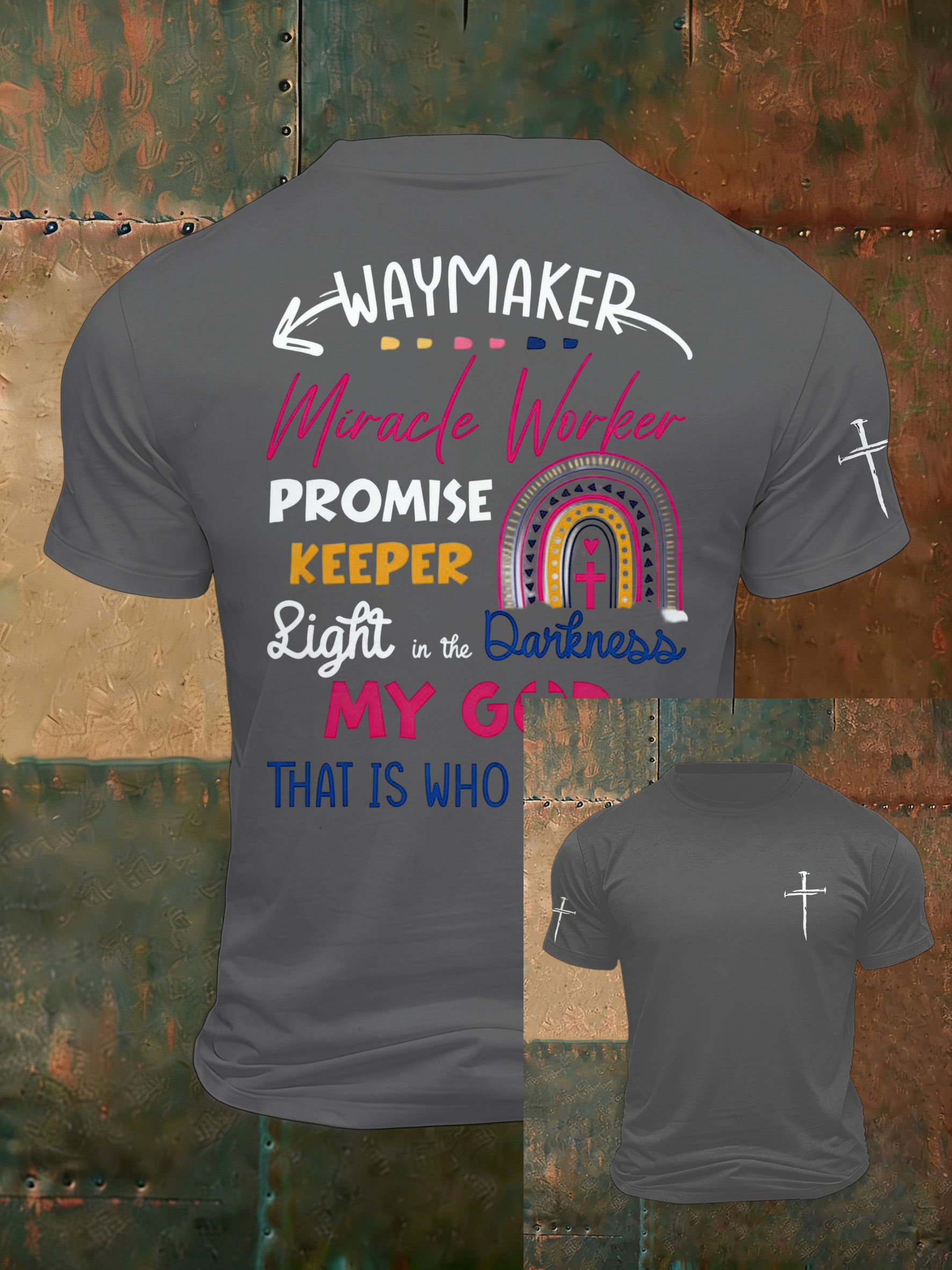 Men'S Casual Faith Jesus Letter Printed Round Neck T-Shirt