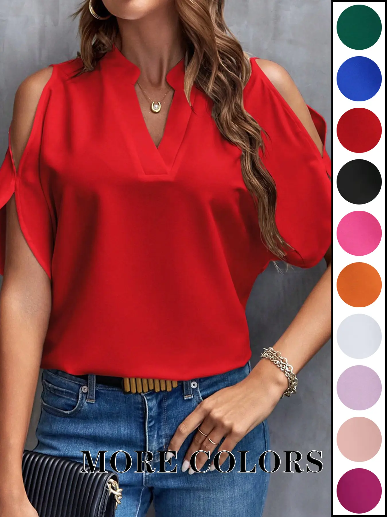 🔥10 PACKS $28 - Women's Solid Color Basic Casual Fitted T-Shirt