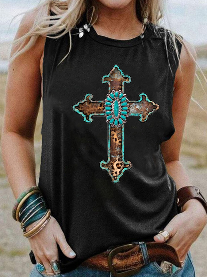 Western Cross Christian Tank Top