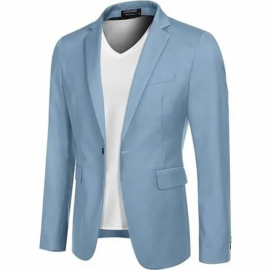Men's One Button Casual Blazer – Lightweight Slim Fit Sport Coat for Business & Everyday Style