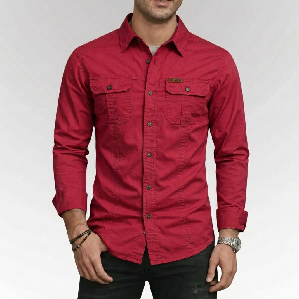 Men's Long Sleeve Workwear Shirt Outdoor Casual Versatile Top