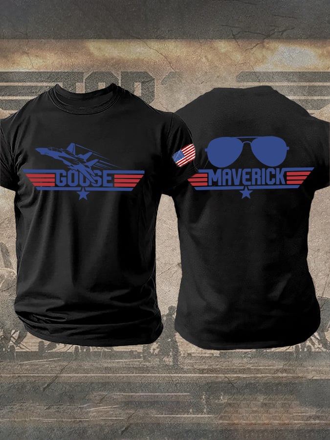 Men's Retro Goose And Maverick Print T-Shirt