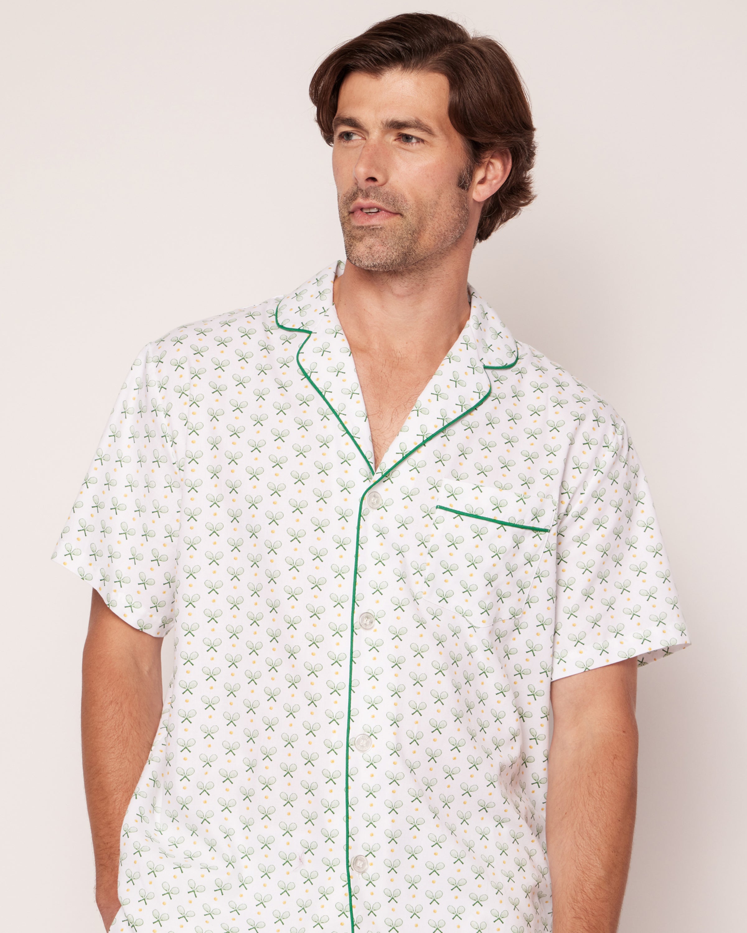 Men's Twill Pajama Short Set in Match Point