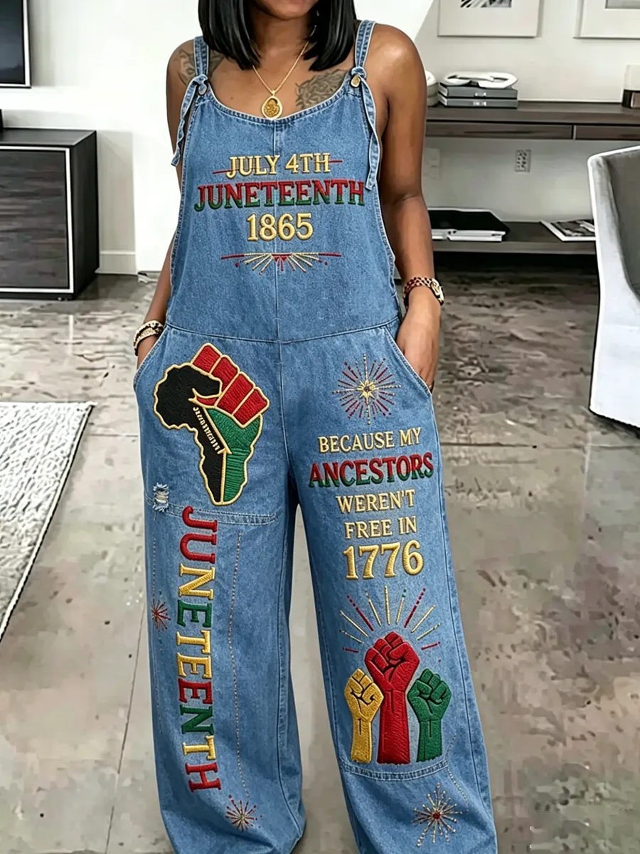 Ladies' June Day Freedom Day Ethnic Style Strap Pants