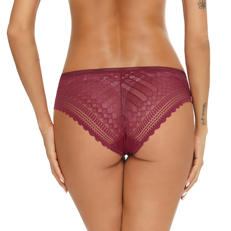 Lace Panties Hipster Ladies Low Rise Full Briefs Lace Underwear