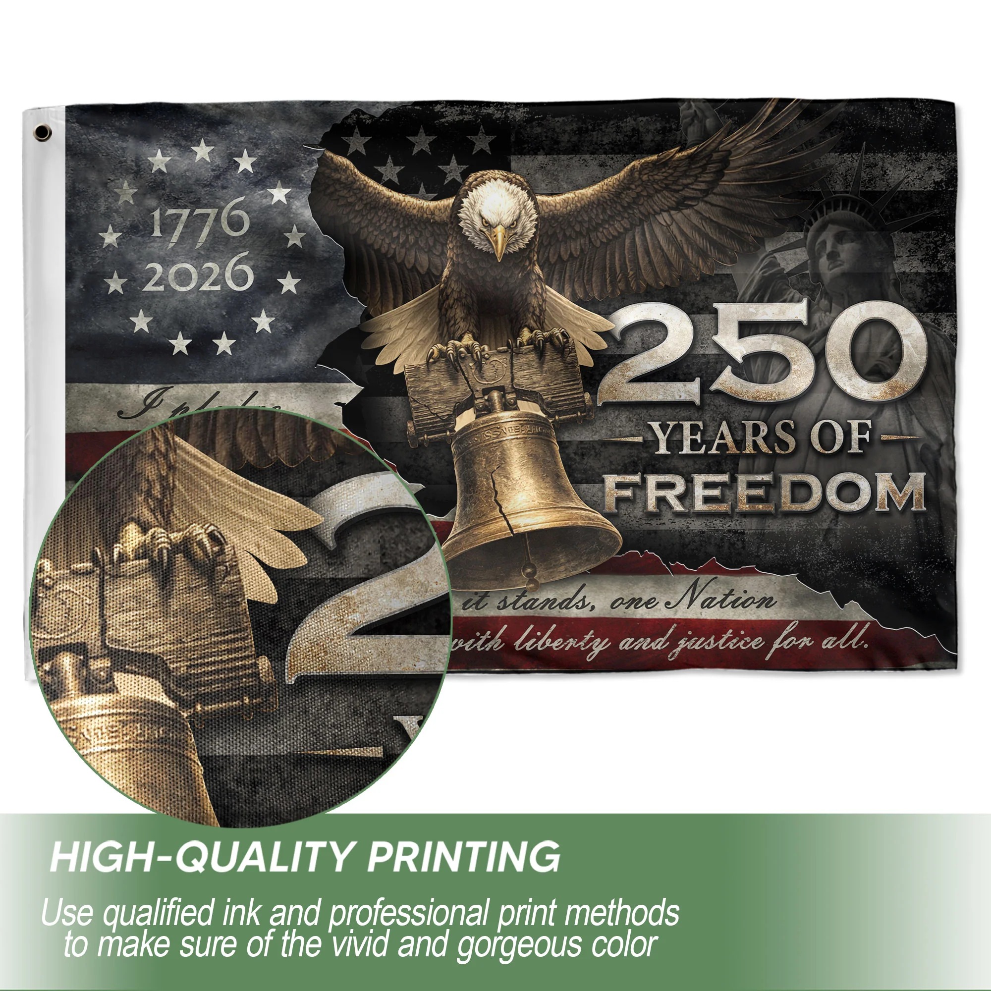 250 Years of Freedom Double-Sided House Flag 1776–2026 – Patriotic Ame